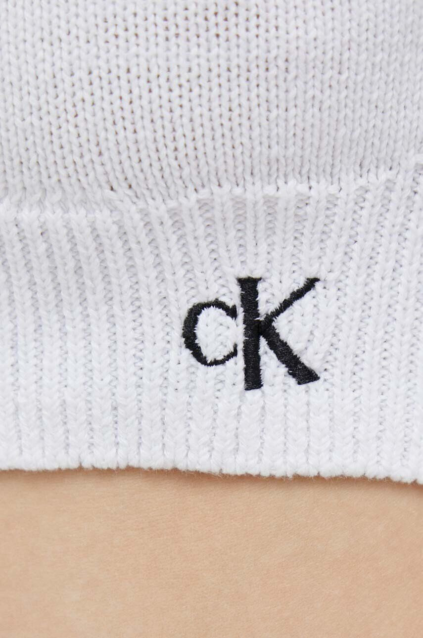 Calvin Klein Jeans Top ženski bela barva - Pepit.si