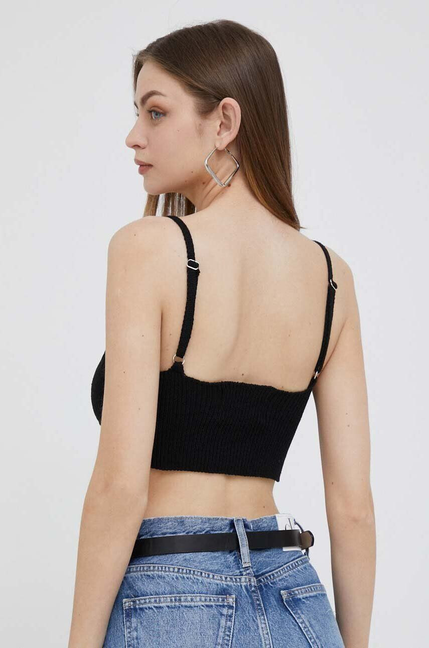 Calvin Klein Jeans Top ženski črna barva - Pepit.si