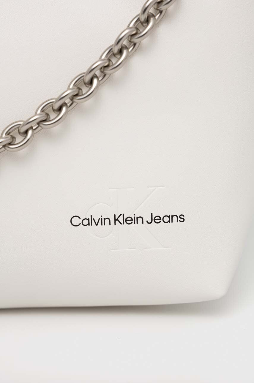 Calvin Klein Jeans Torbica bela barva - Pepit.si