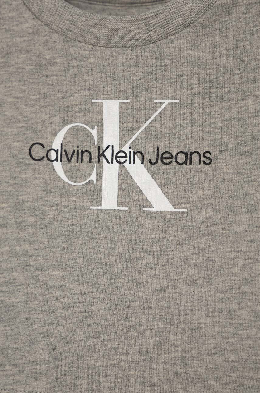 Calvin Klein Jeans Trenirka za dojenčka siva barva - Pepit.si