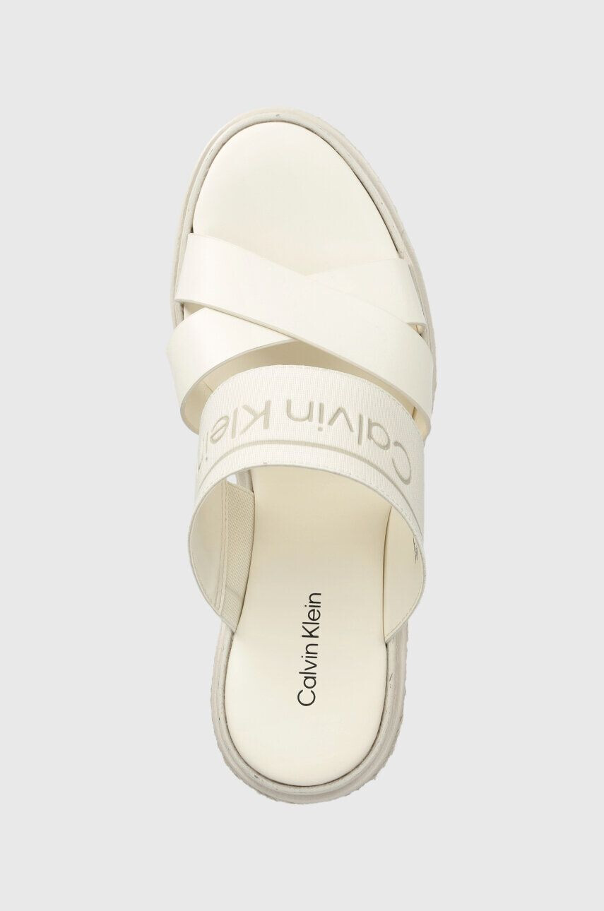 Calvin Klein Natikači WEDGE 50HH - HE ženski bela barva HW0HW01498 - Pepit.si