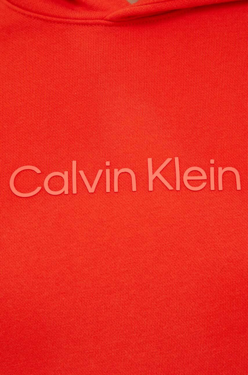 Calvin Klein Performance Pulover od trenirke Essentials rjava barva s kapuco - Pepit.si