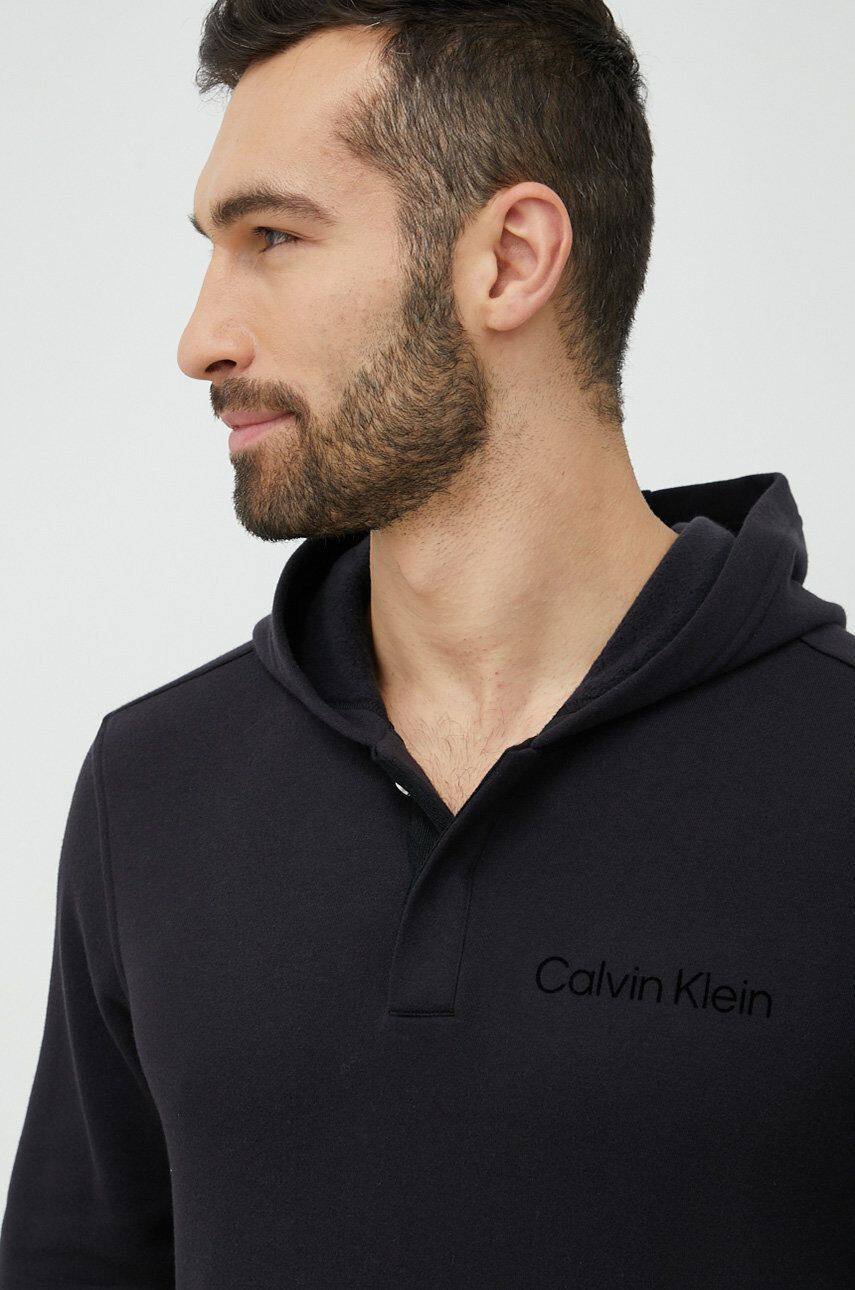 Calvin Klein Performance Pulover za vadbo moška črna barva s kapuco - Pepit.si