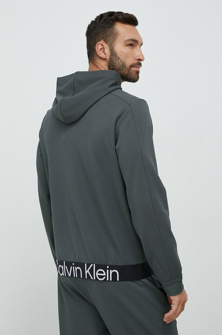 Calvin Klein Performance Pulover za vadbo Effect zelena barva s kapuco - Pepit.si