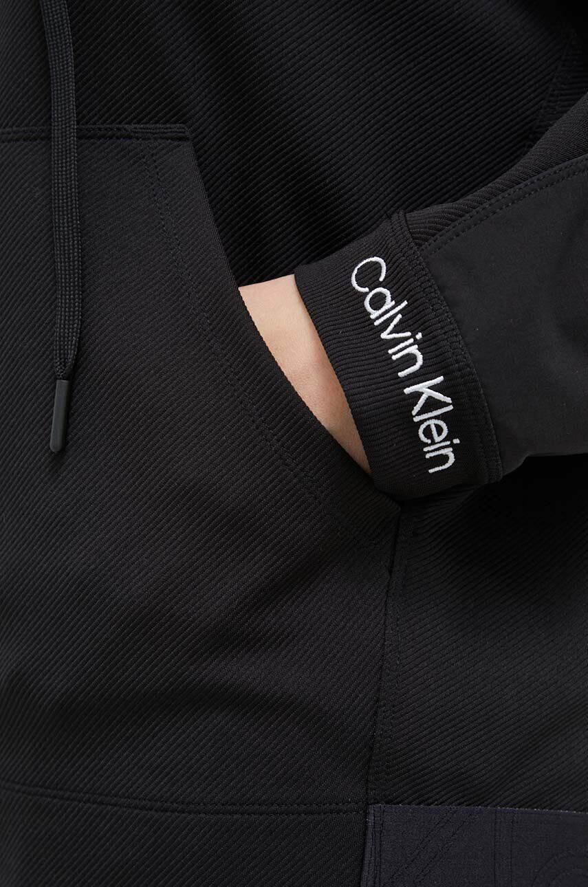 Calvin Klein Performance Pulover za vadbo Effect črna barva s kapuco - Pepit.si