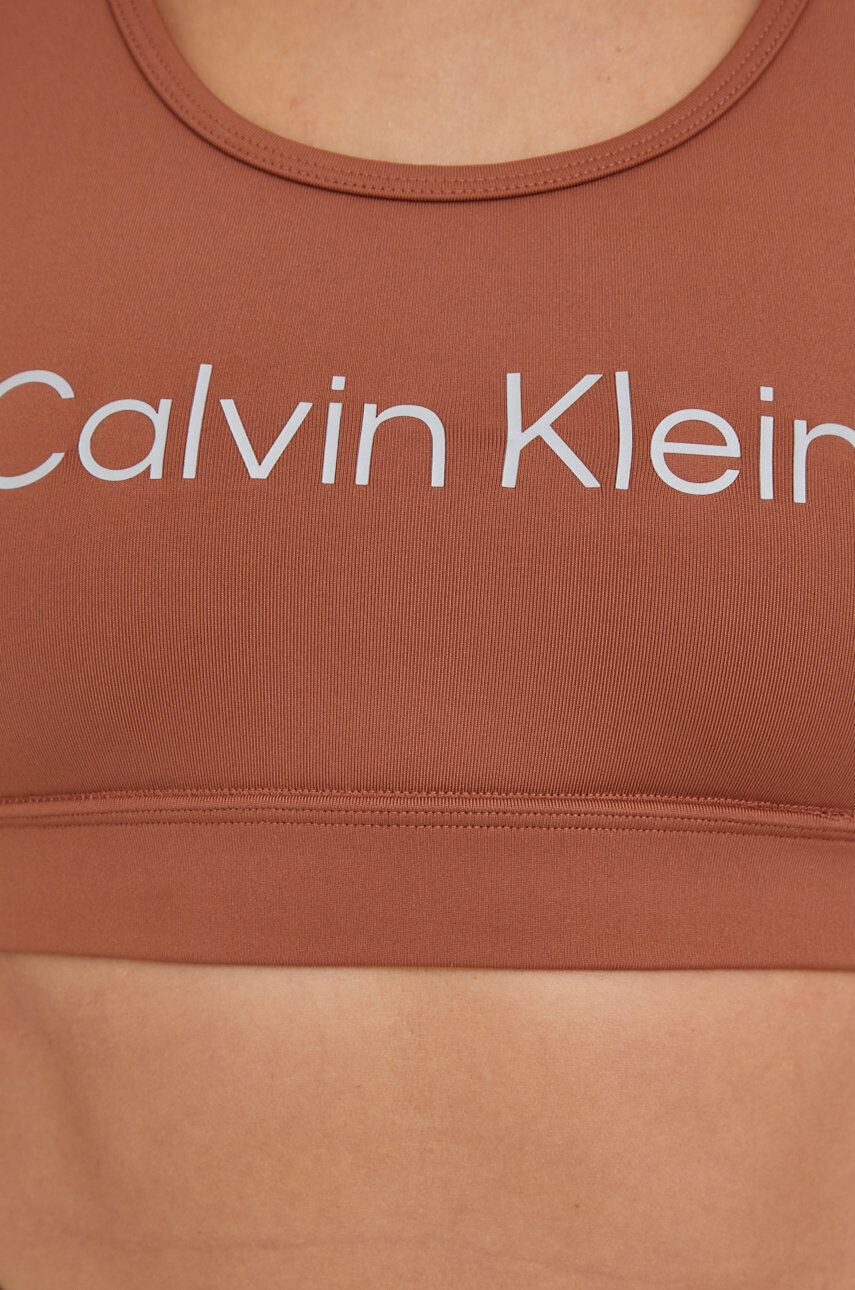 Calvin Klein Performance Športni modrček Ck Essentials rjava barva - Pepit.si