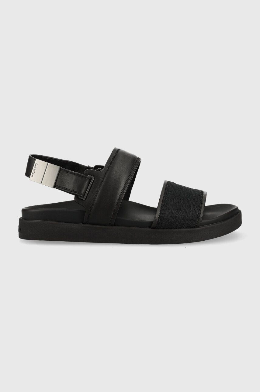 Calvin Klein Sandali BACK STRAP SANDAL MONO JQ moški črna barva HM0HM00970 - Pepit.si