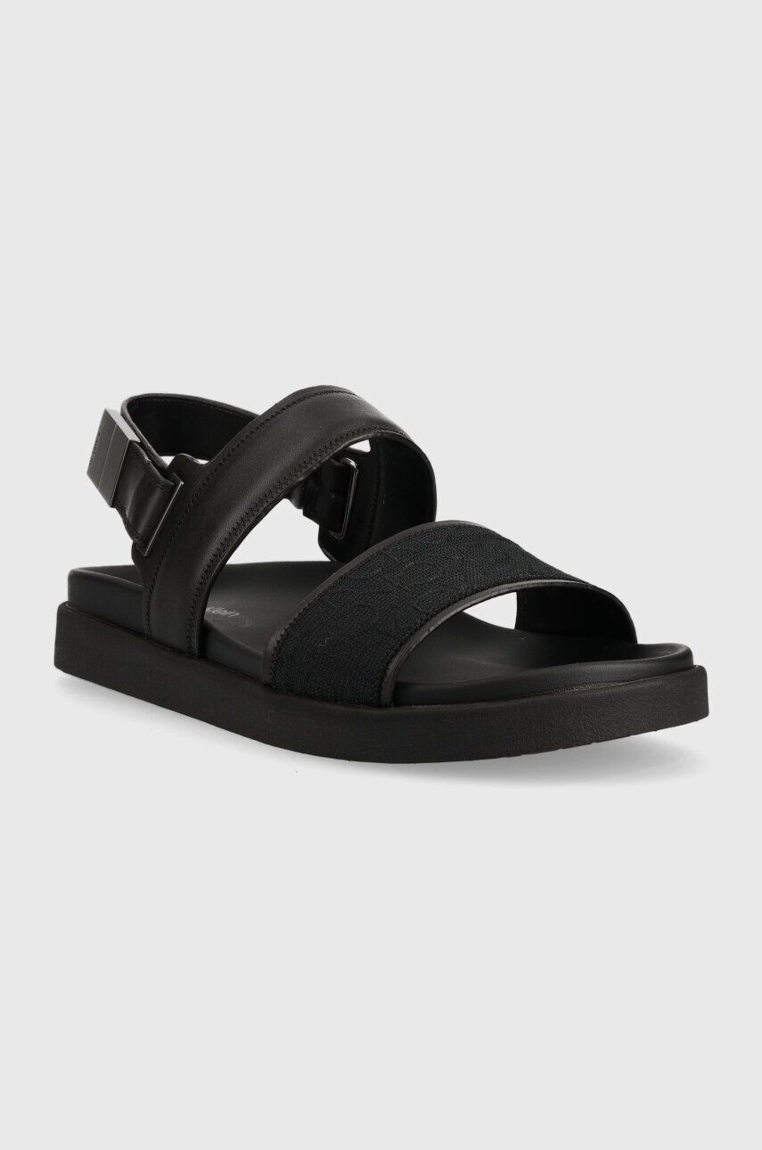 Calvin Klein Sandali BACK STRAP SANDAL MONO JQ moški črna barva HM0HM00970 - Pepit.si