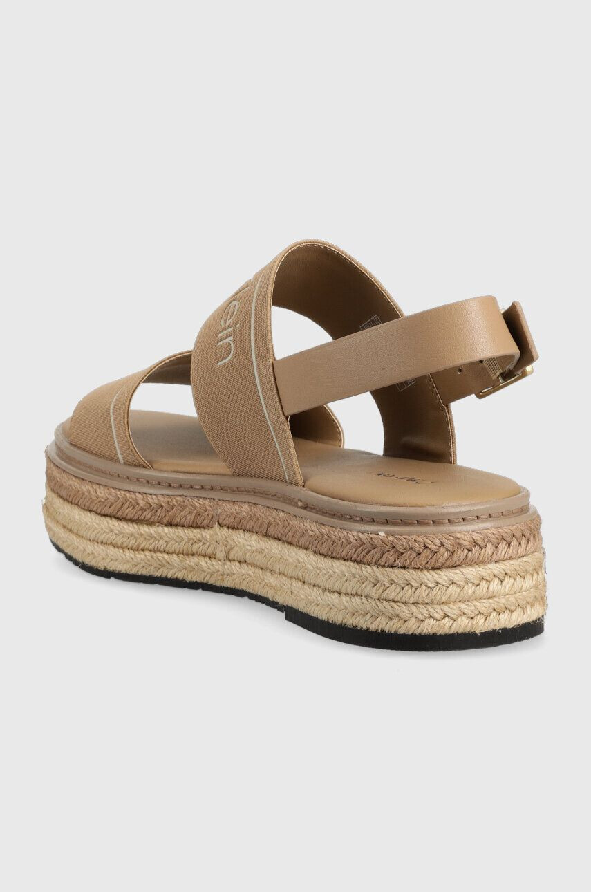 Calvin Klein Sandali FLATFORM WEDGE - HE ženski bela barva HW0HW01497 - Pepit.si