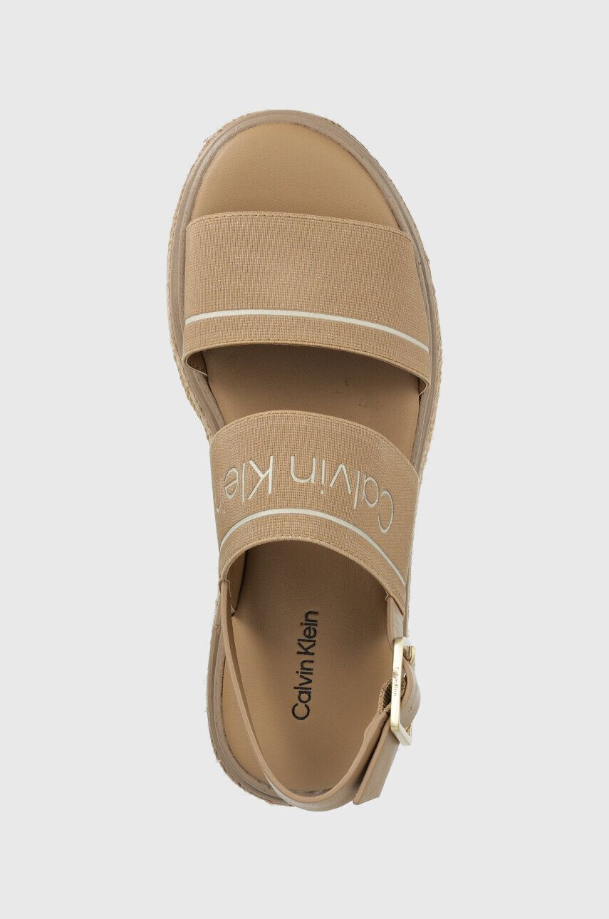 Calvin Klein Sandali FLATFORM WEDGE - HE ženski bela barva HW0HW01497 - Pepit.si