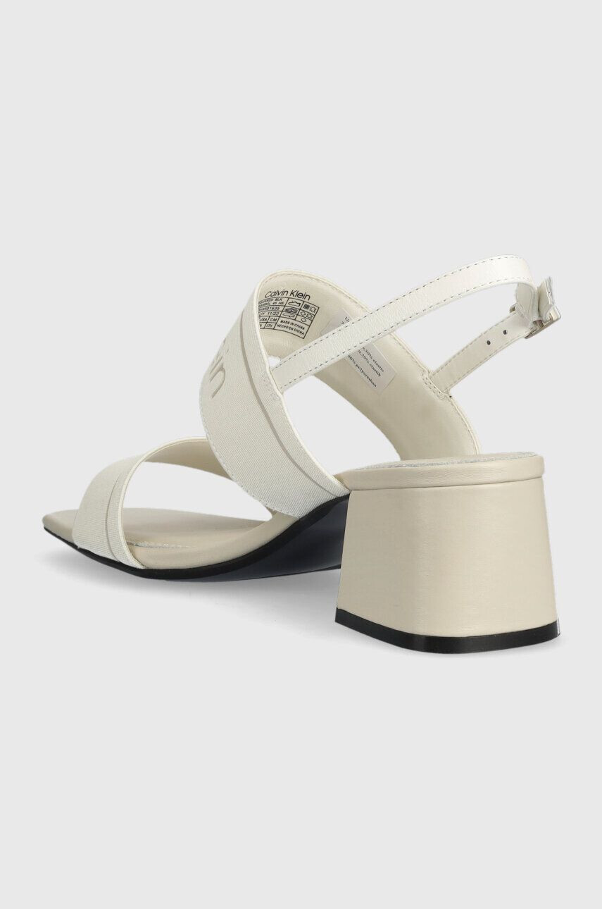 Calvin Klein Sandali SQUARED BLK HL SANDAL 45 HE bela barva HW0HW01635 - Pepit.si