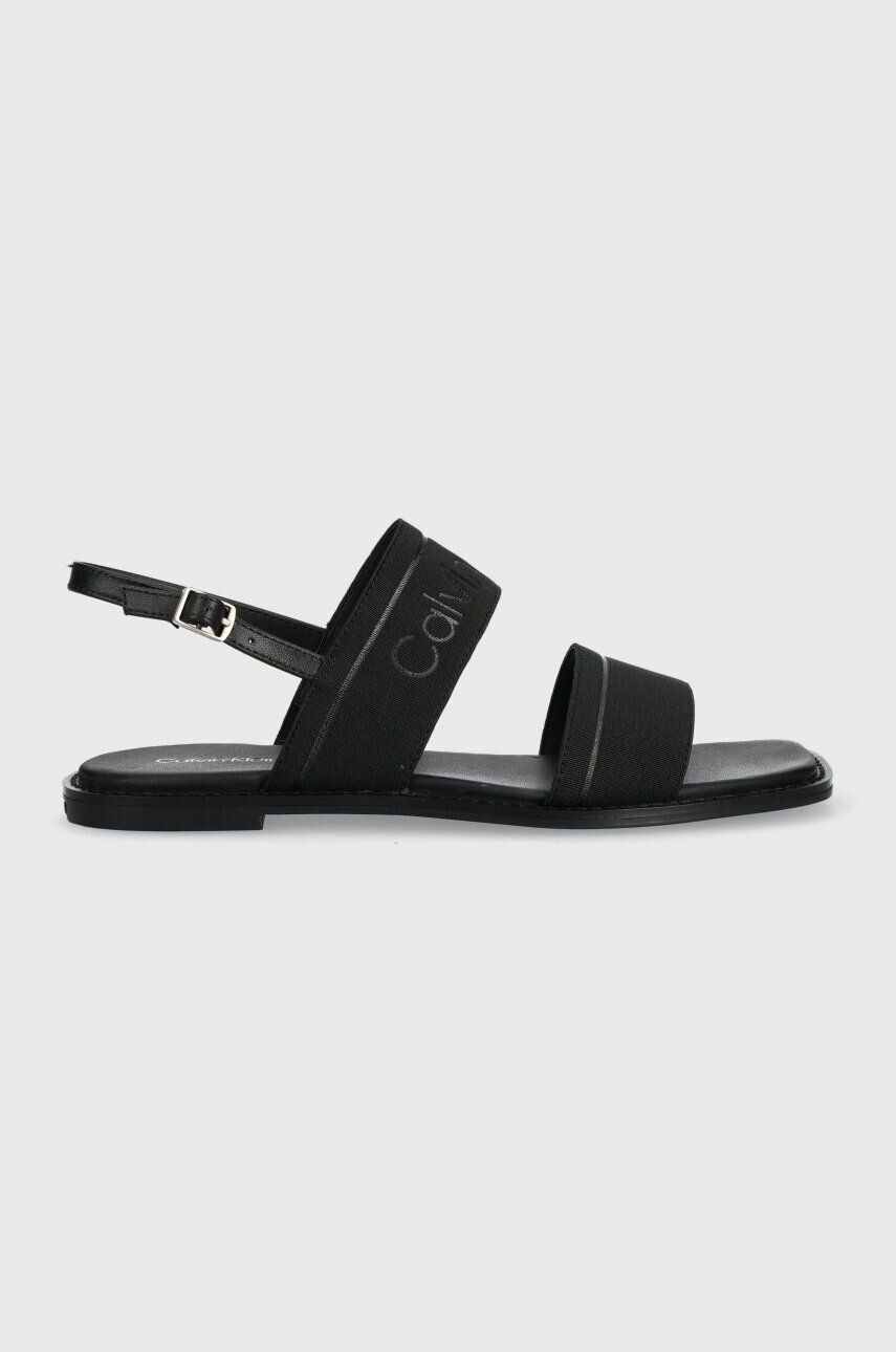 Calvin Klein Sandali SQUARED SANDAL HE ženski črna barva HW0HW01496 - Pepit.si