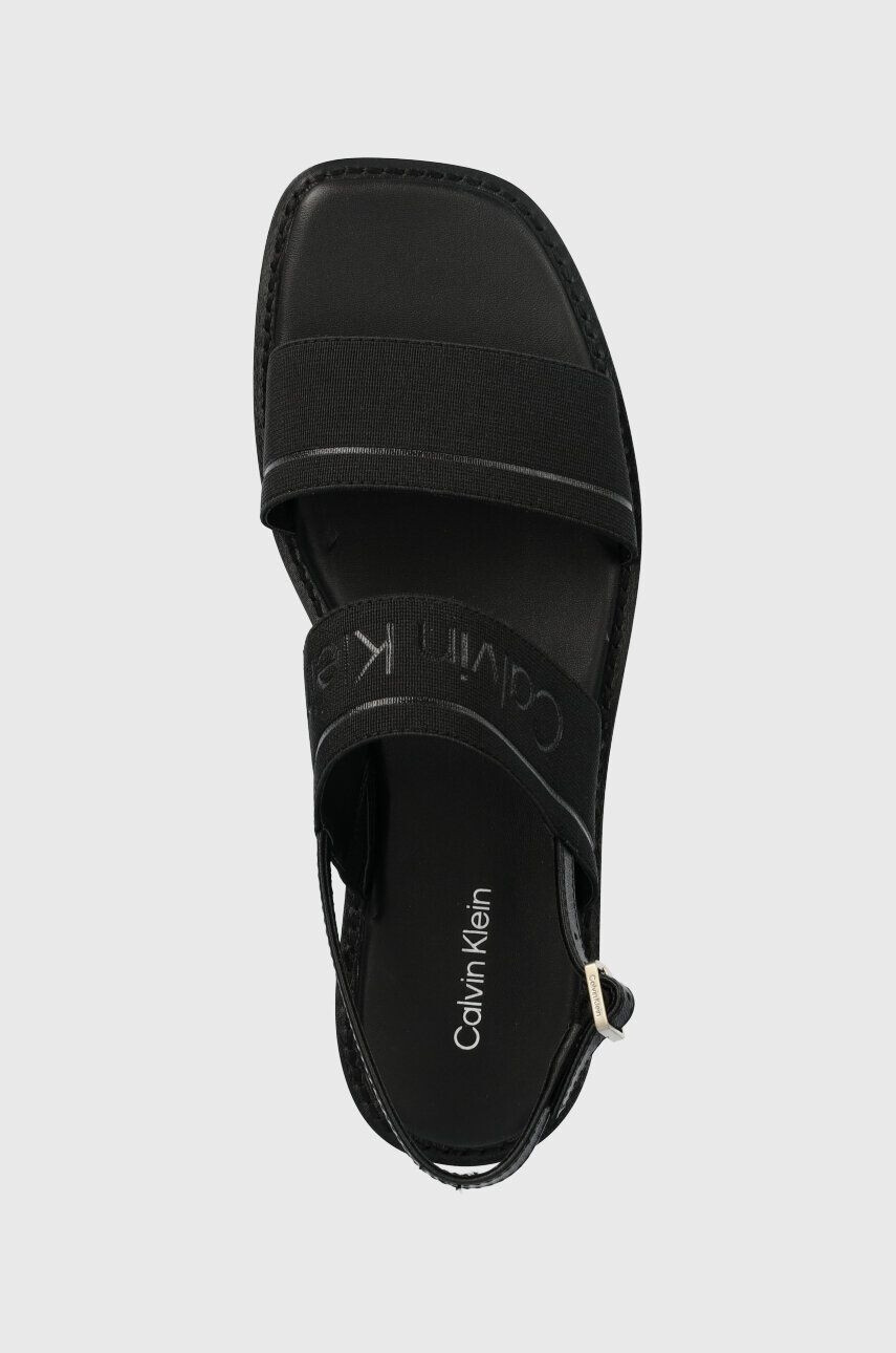 Calvin Klein Sandali SQUARED SANDAL HE ženski črna barva HW0HW01496 - Pepit.si