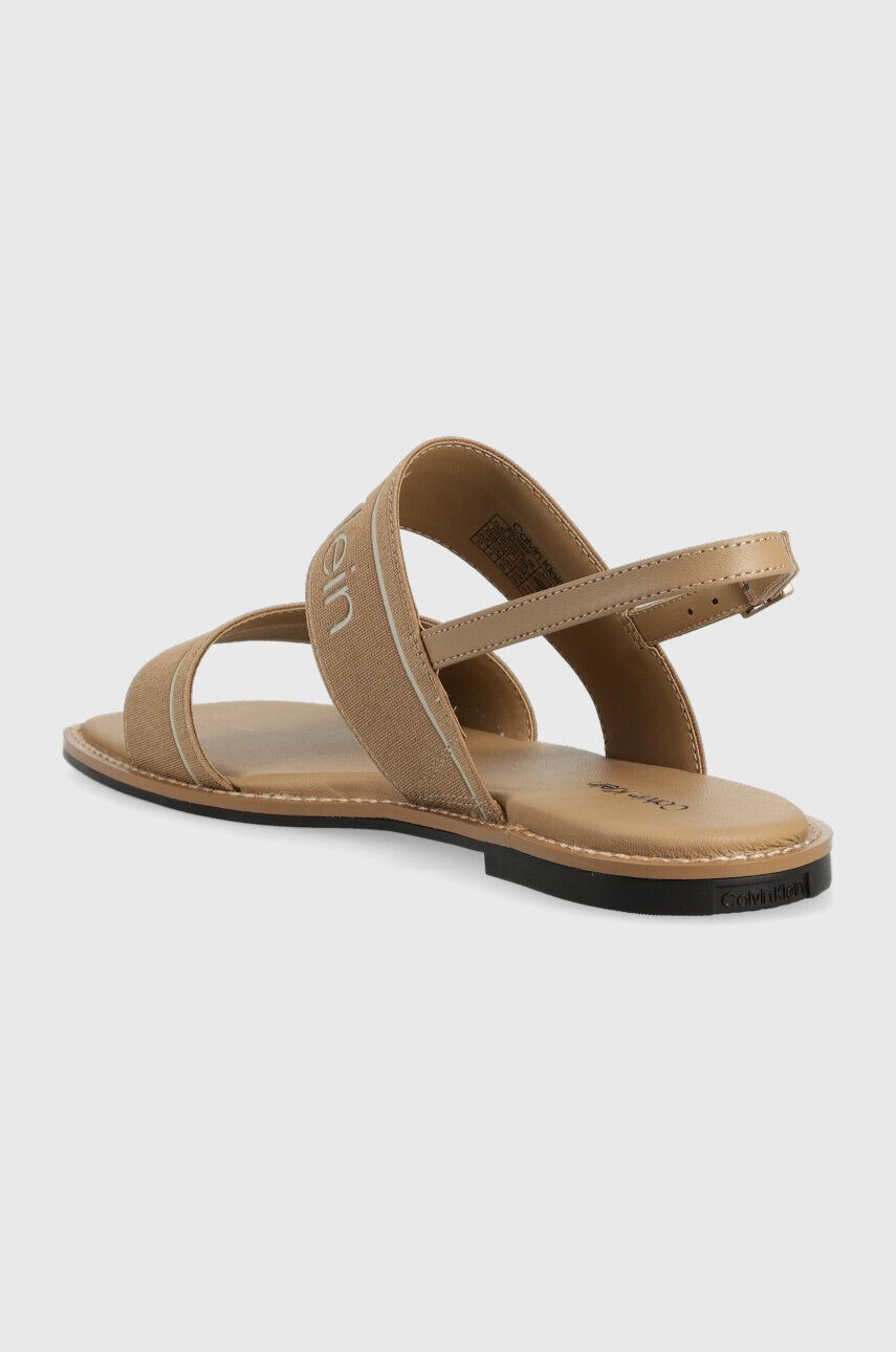 Calvin Klein Sandali SQUARED SANDAL HE ženski bež barva HW0HW01496 - Pepit.si