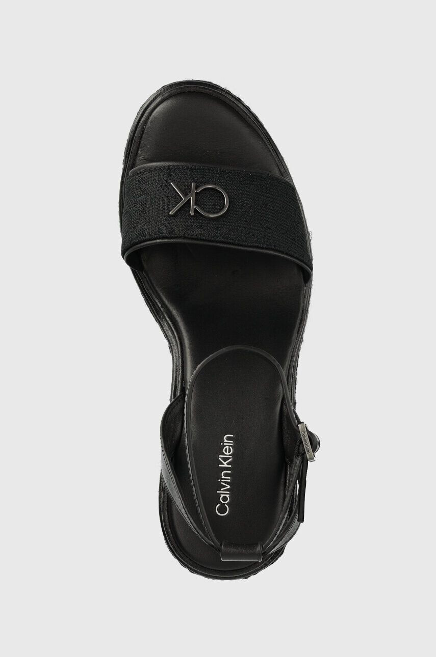 Calvin Klein Sandali WEDGE 50HH W/HW - JQ ženski črna barva HW0HW01490 - Pepit.si