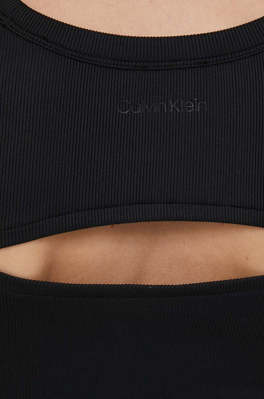 Calvin Klein Top ženski črna barva - Pepit.si