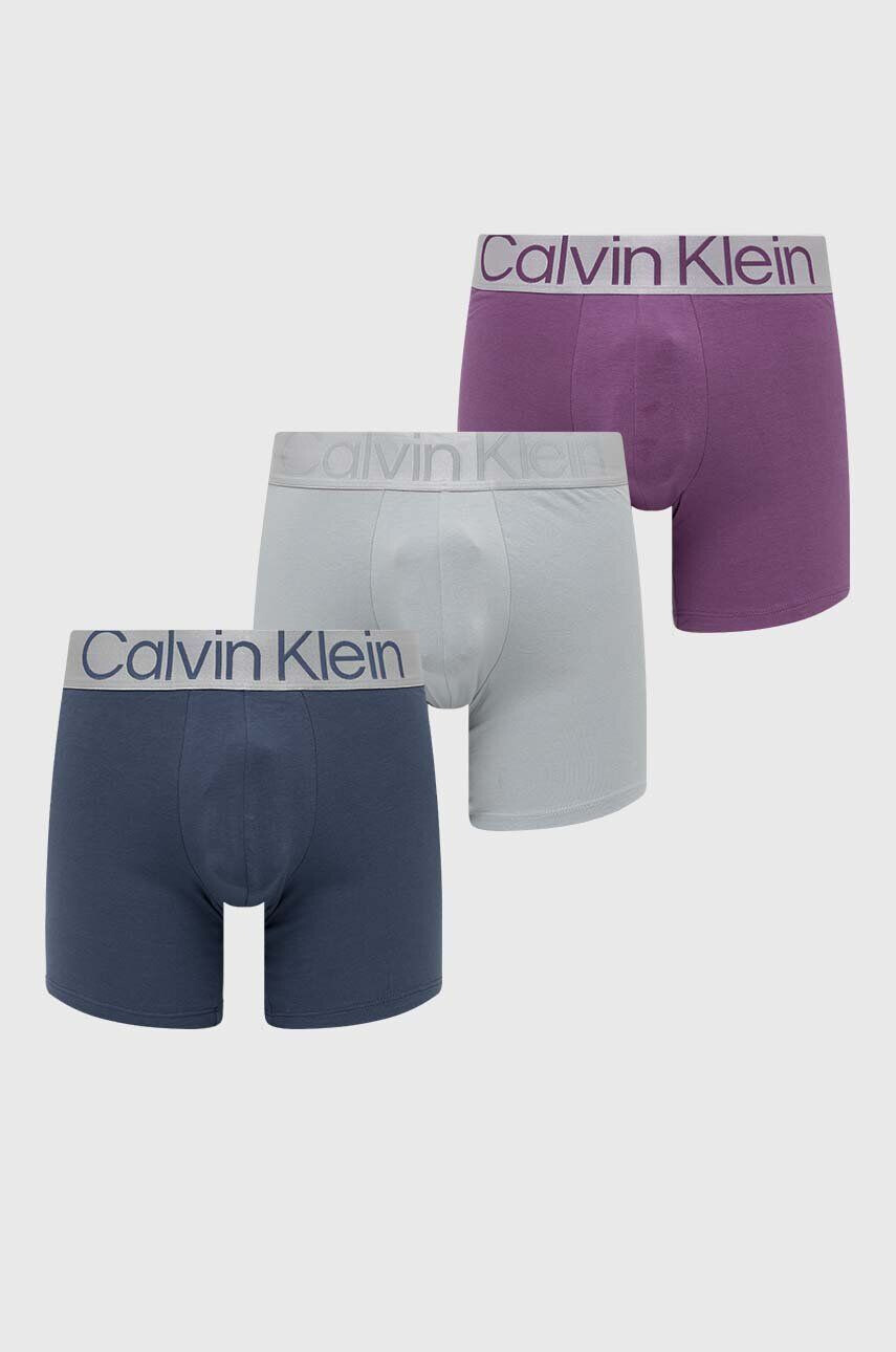 Calvin Klein Underwear Boksarice 3-pack moški vijolična barva - Pepit.si