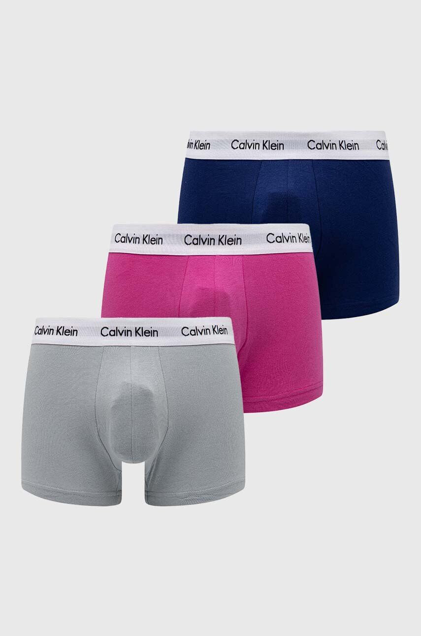 Calvin Klein Underwear Boksarice 3-pack moški vijolična barva - Pepit.si