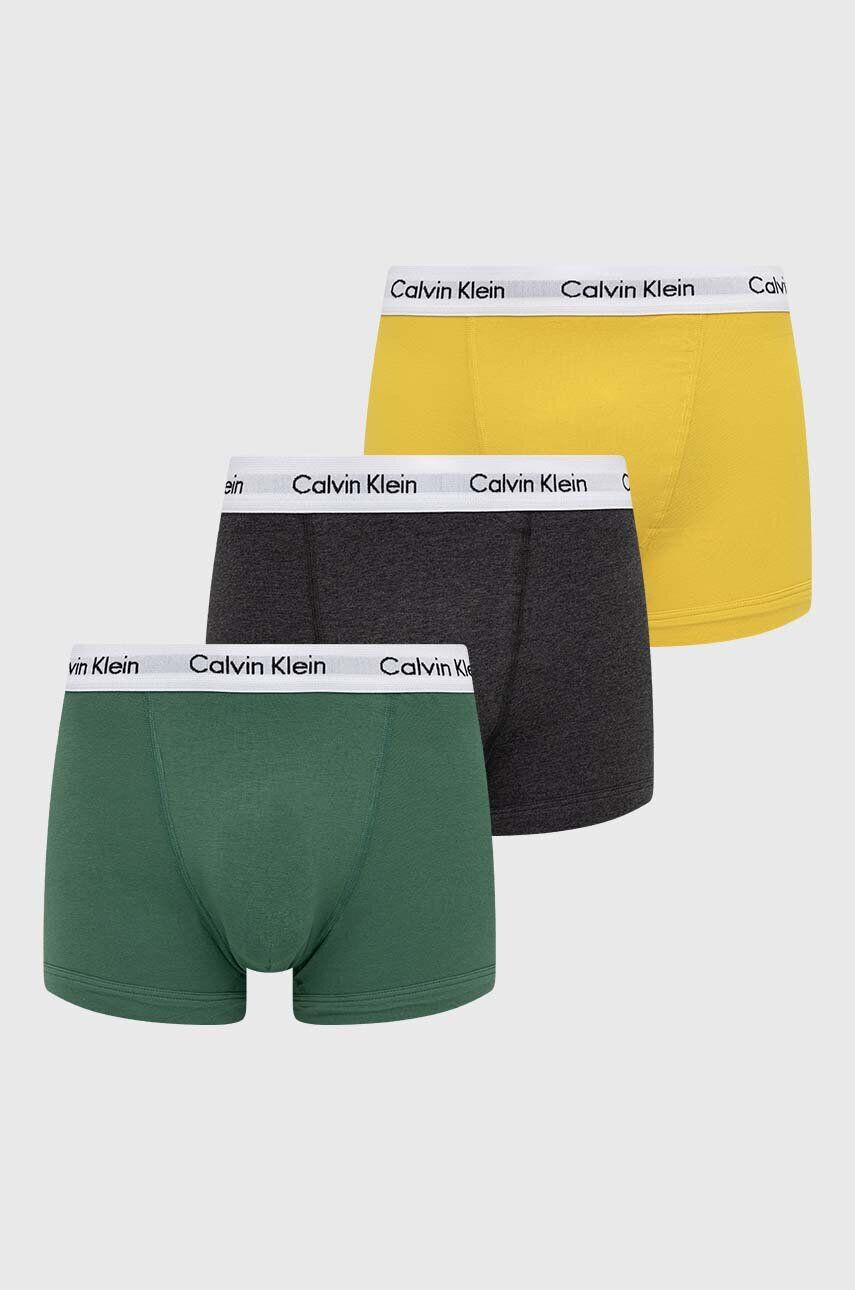 Calvin Klein Underwear Boksarice 3-pack moški zelena barva - Pepit.si