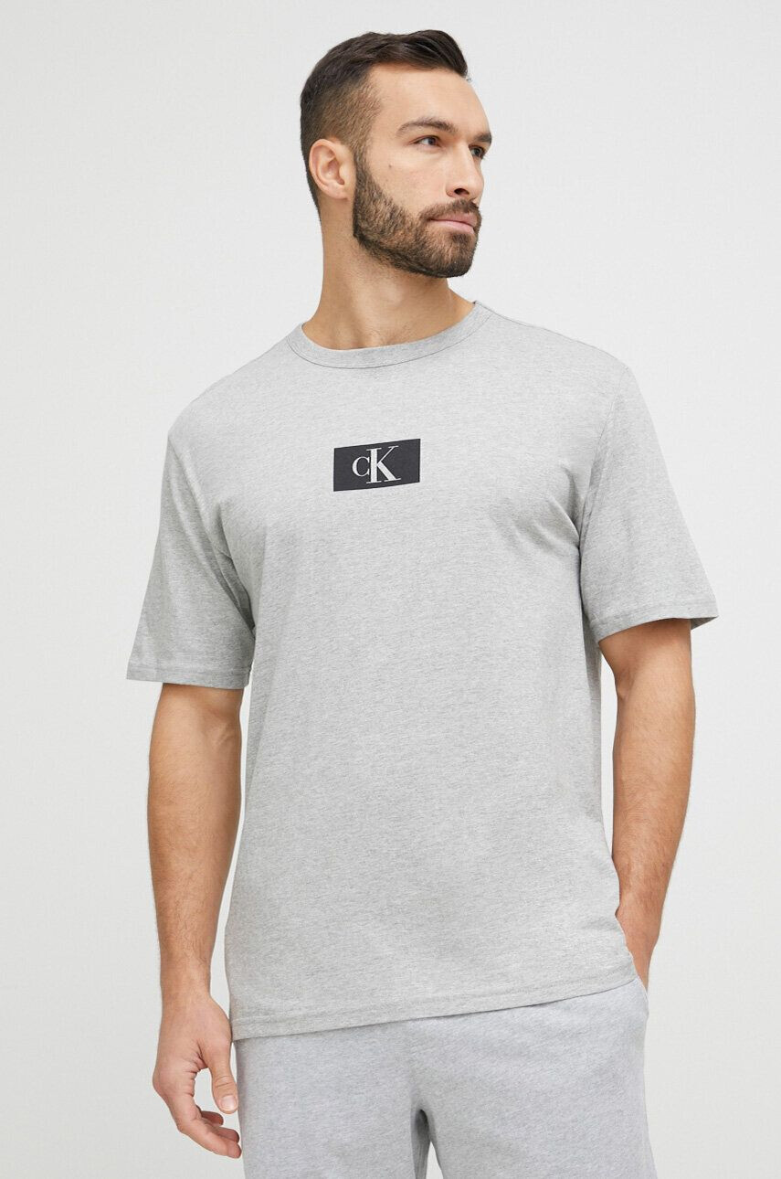 Calvin Klein Underwear Bombažen pižama t-shirt siva barva - Pepit.si