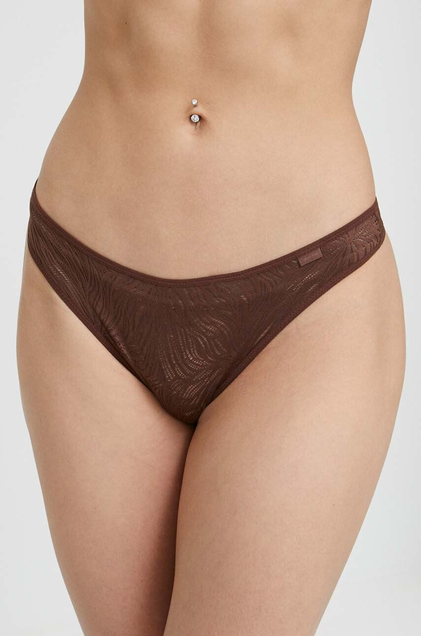 Calvin Klein Underwear Tangice rjava barva - Pepit.si