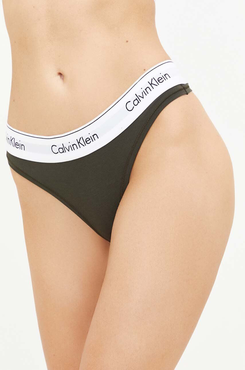 Calvin Klein Underwear Tangice zelena barva - Pepit.si