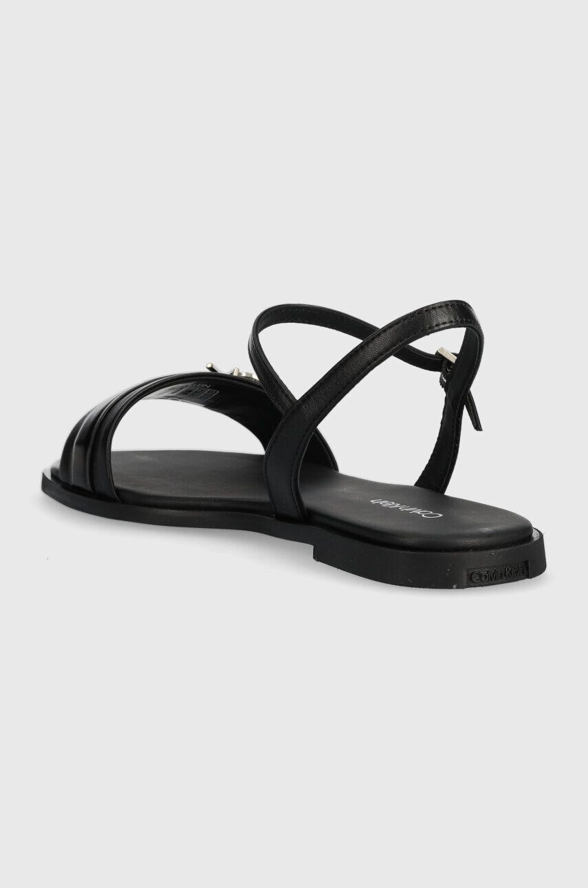 Calvin Klein Usnjeni sandali ALMOND SANDAL W/HW ženski bež barva HW0HW01483 - Pepit.si