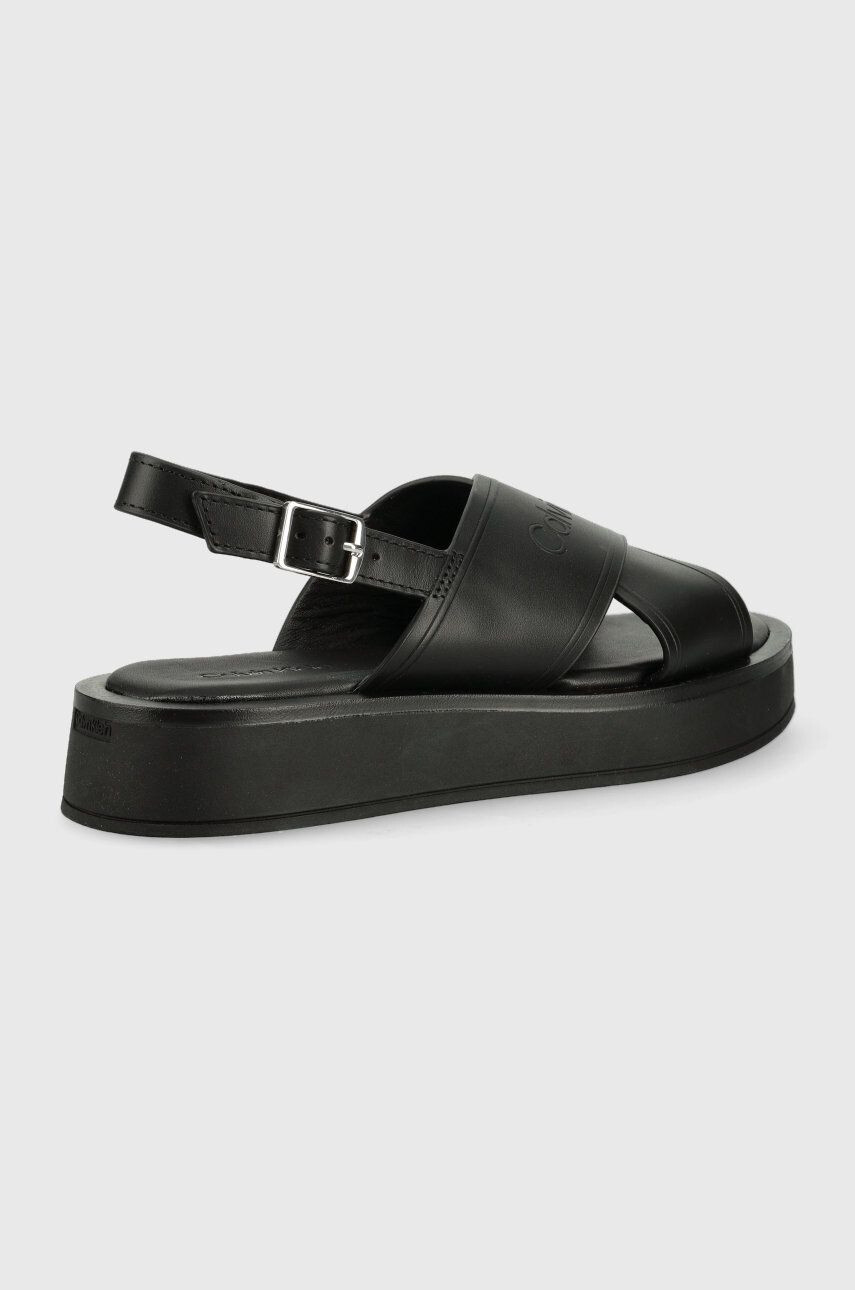 Calvin Klein Usnjeni sandali Flatform Sandal - Pepit.si