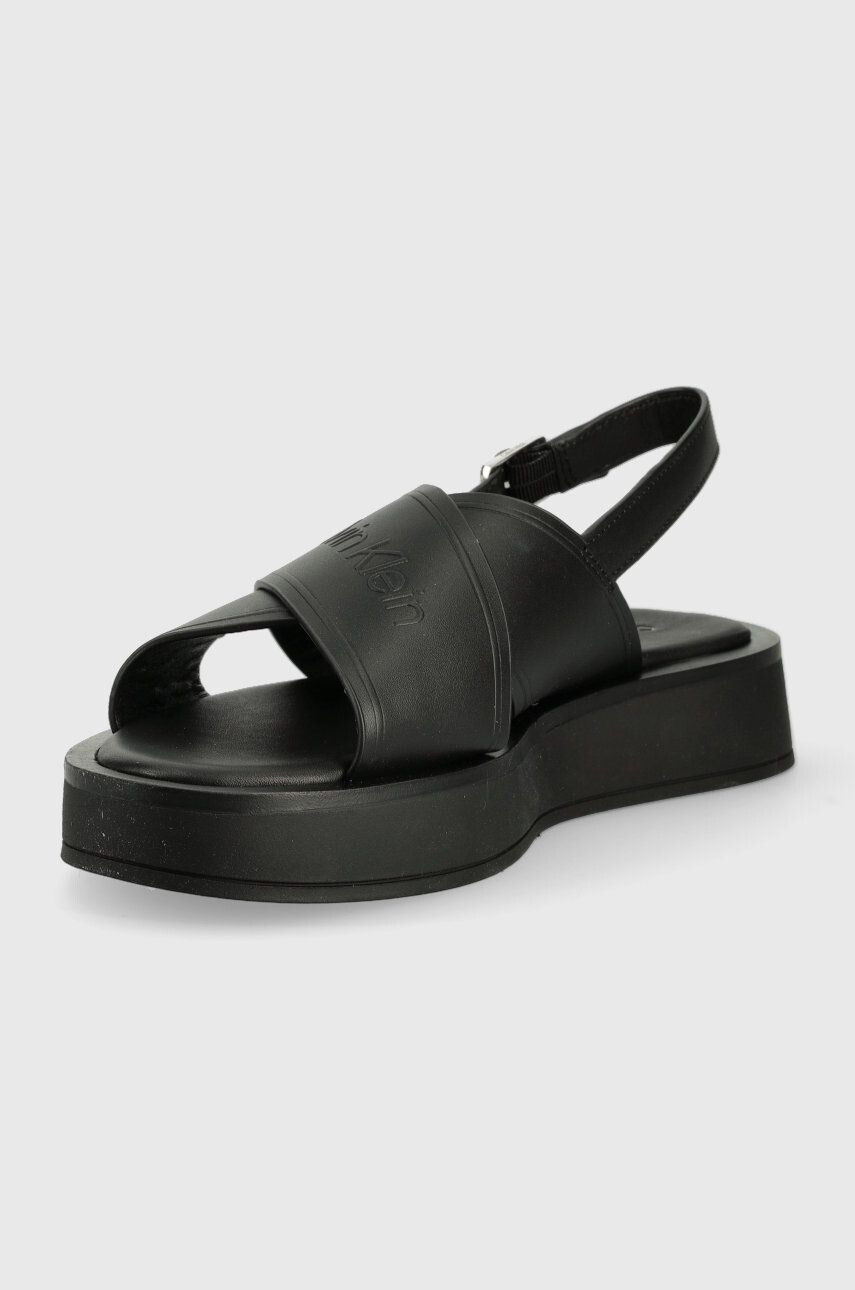 Calvin Klein Usnjeni sandali Flatform Sandal - Pepit.si