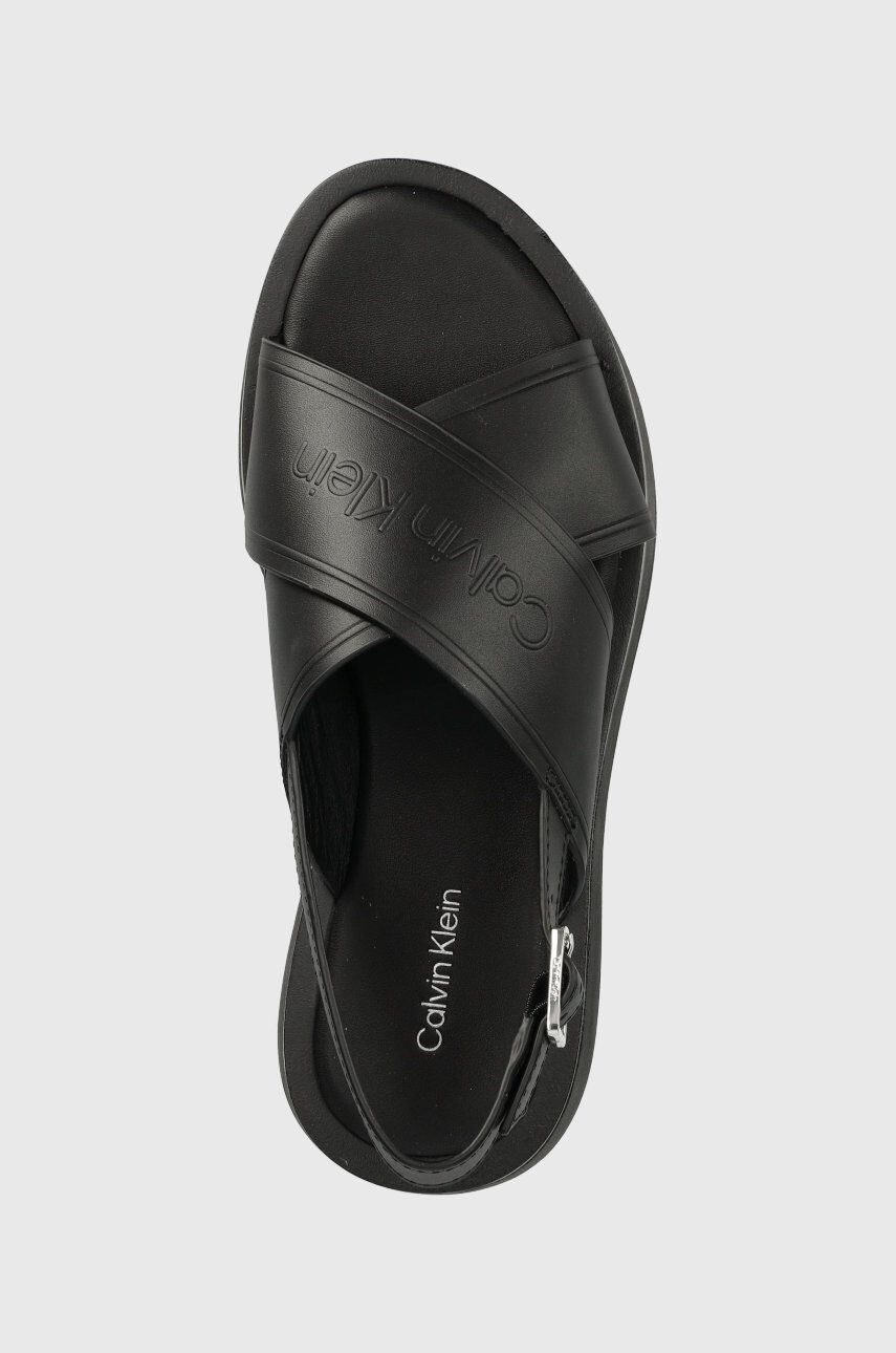 Calvin Klein Usnjeni sandali Flatform Sandal - Pepit.si