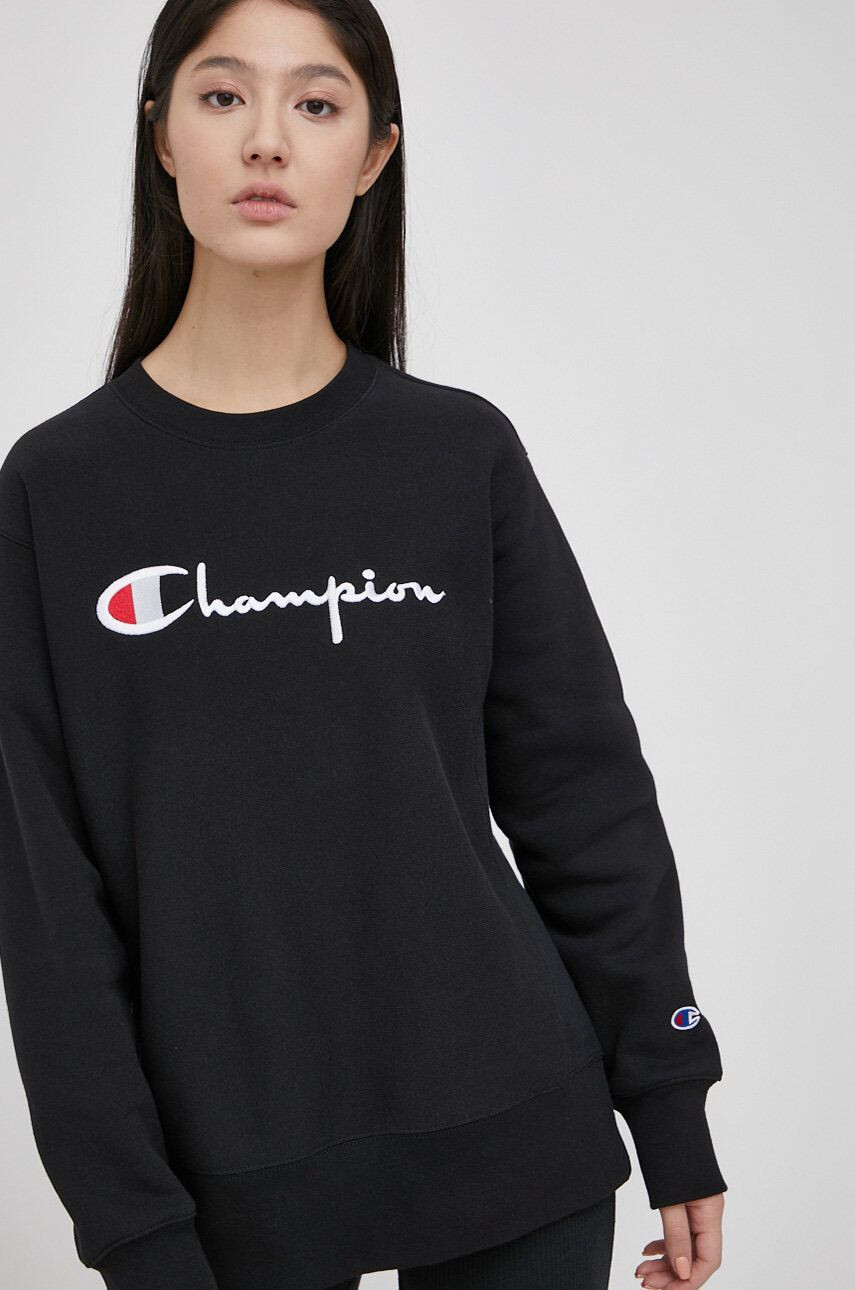 Champion Bluza ženska črna barva - Pepit.si