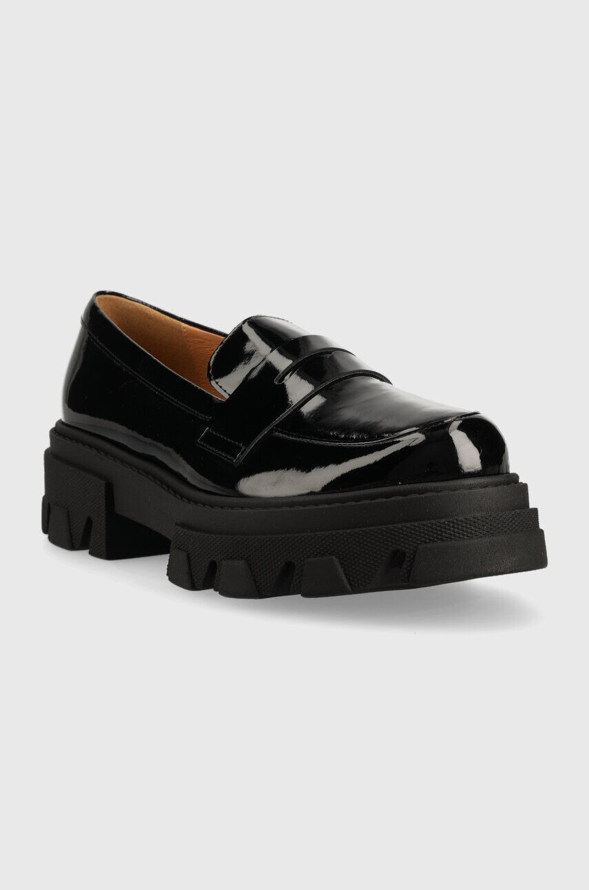 Charles Footwear Usnjeni mokasini Mey ženski črna barva Mey.Loafer.Basic - Pepit.si