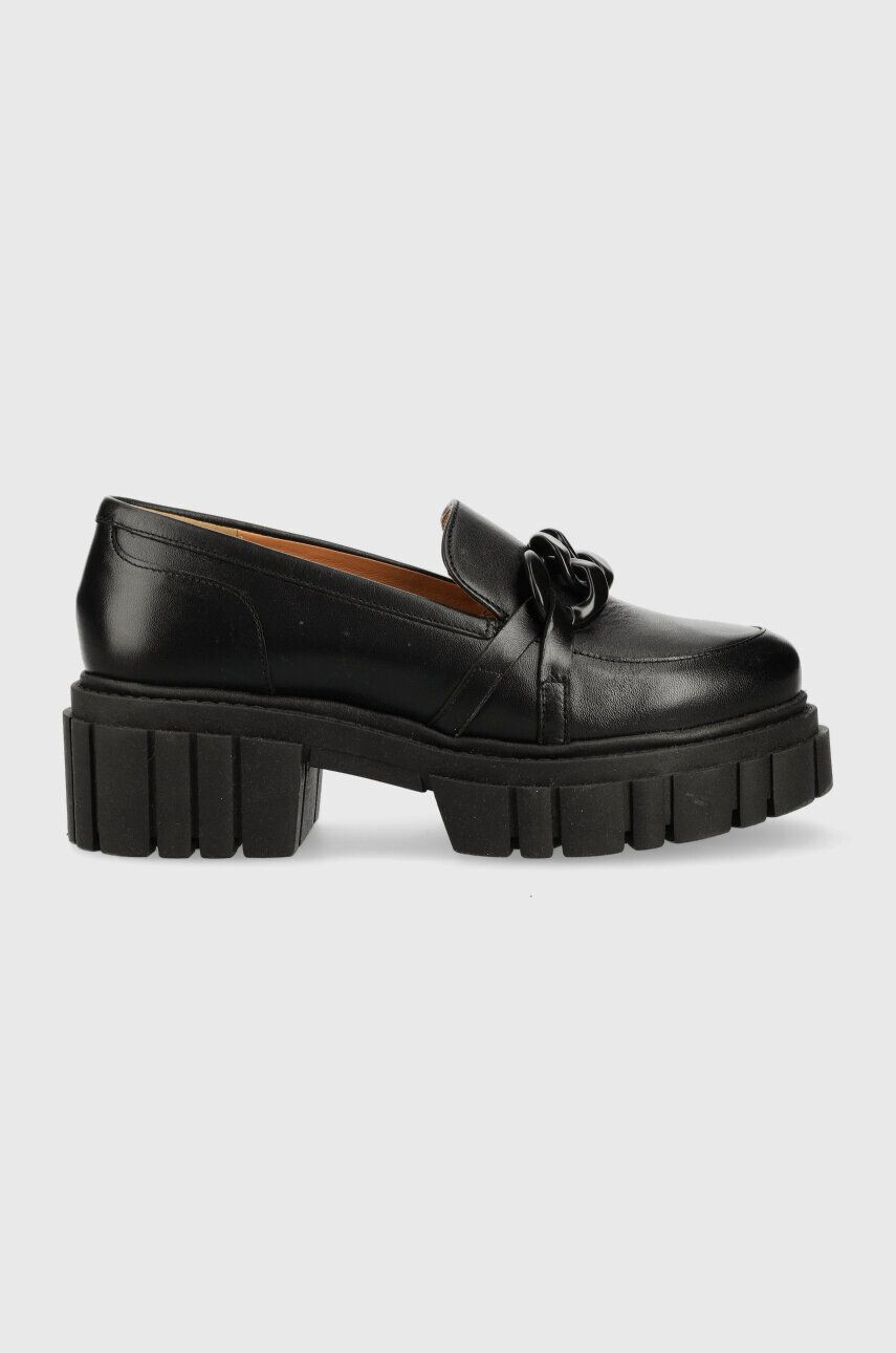 Charles Footwear Usnjeni mokasini Saline ženski črna barva Saline.Loafer - Pepit.si