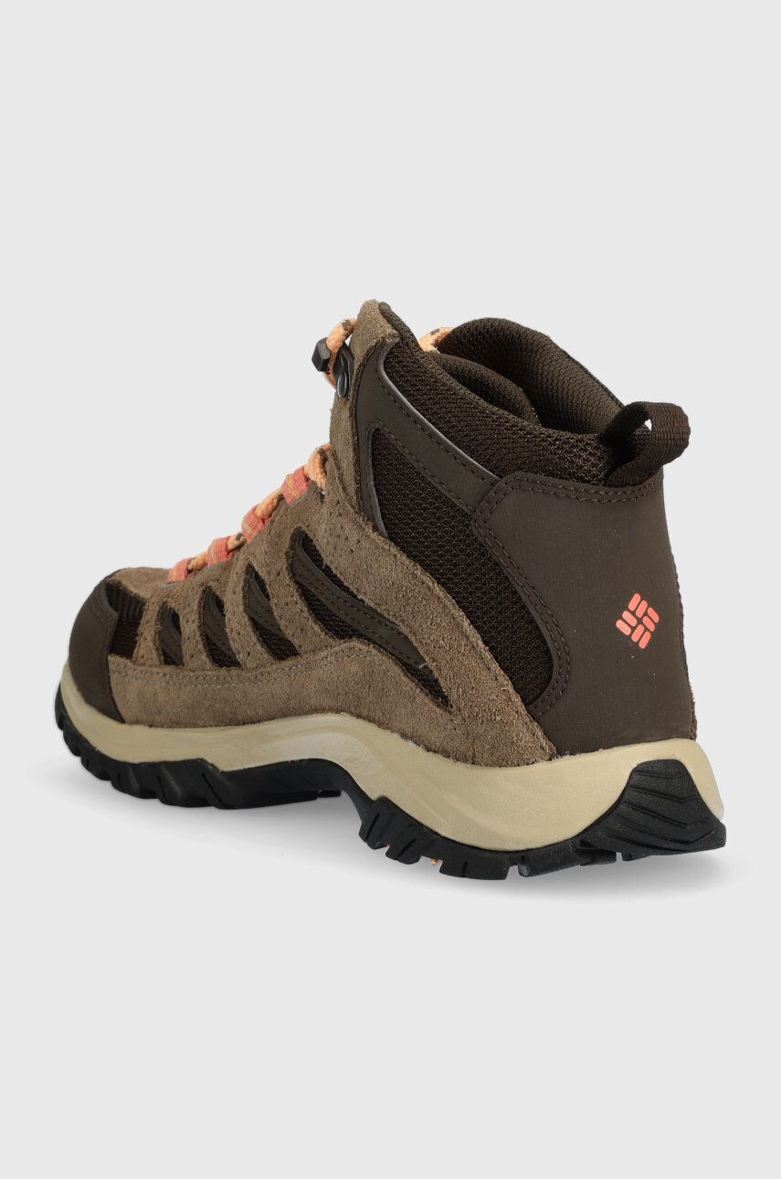 Columbia Čevlji Crestwood Mid Waterproof ženski rjava barva - Pepit.si