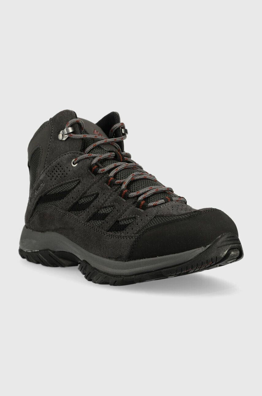 Columbia Čevlji Crestwood Mid Waterproof moški siva barva - Pepit.si