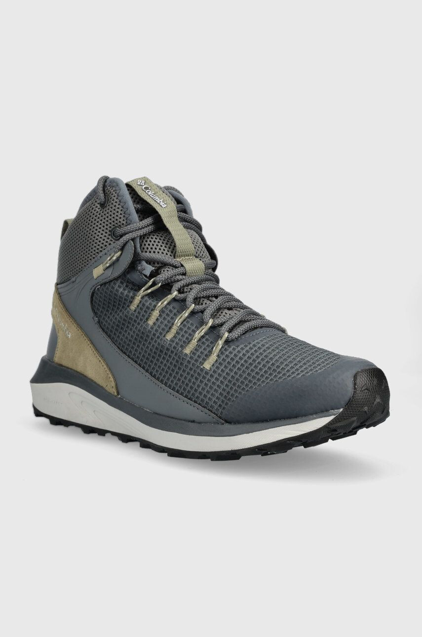 Columbia Čevlji Trailstorm Mid Waterproof moški siva barva - Pepit.si