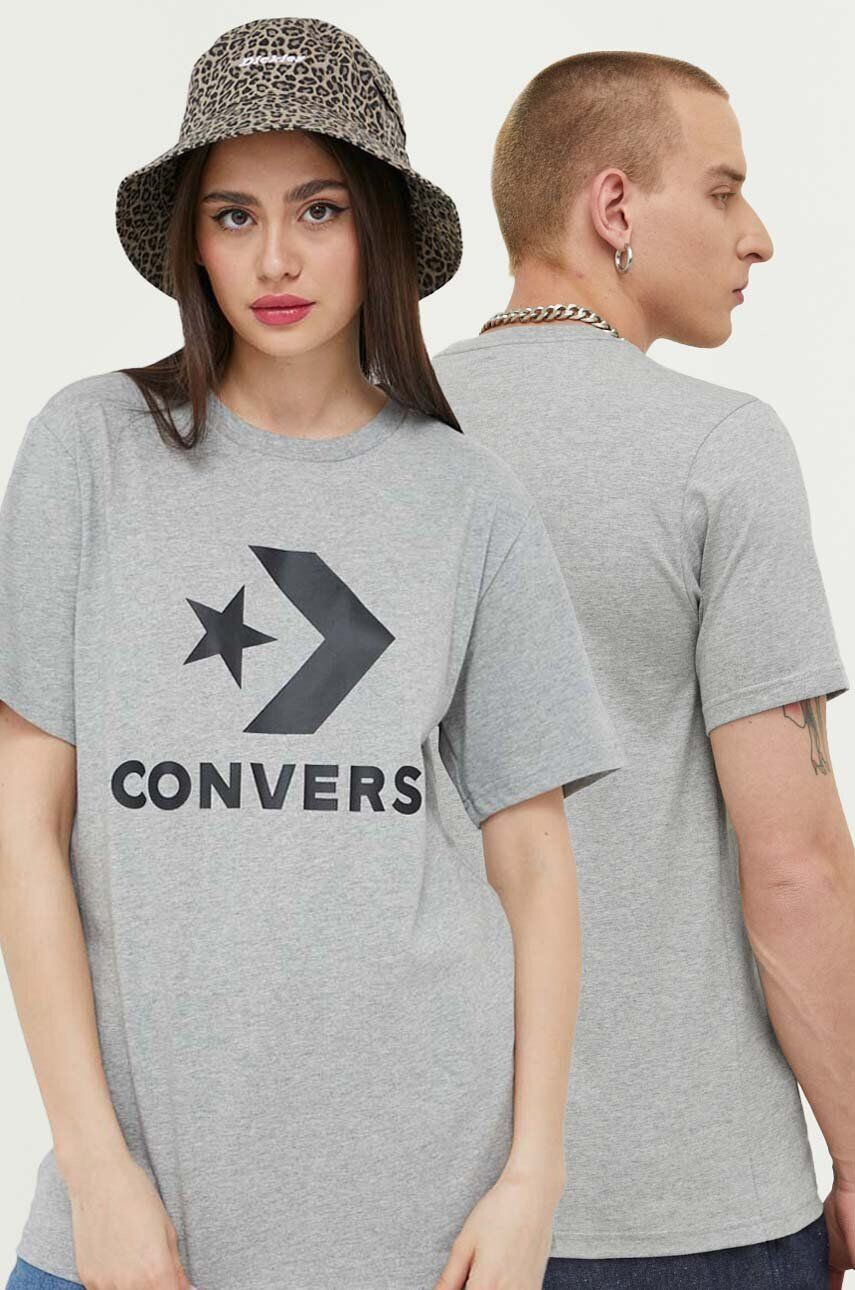 Converse Bombažna kratka majica črna barva - Pepit.si