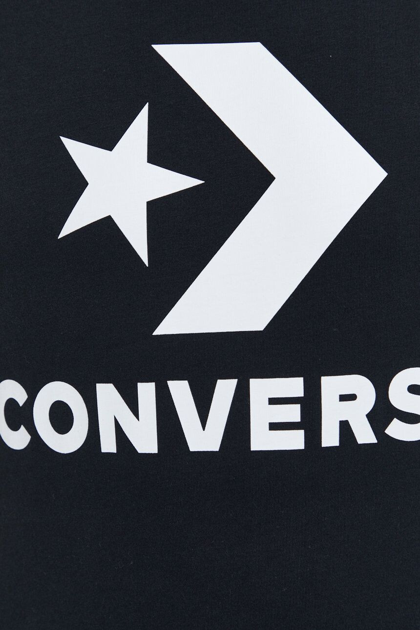 Converse Bombažna kratka majica črna barva - Pepit.si