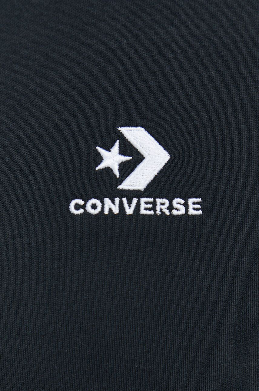 Converse Bombažna majica z dolgimi rokavi črna barva - Pepit.si