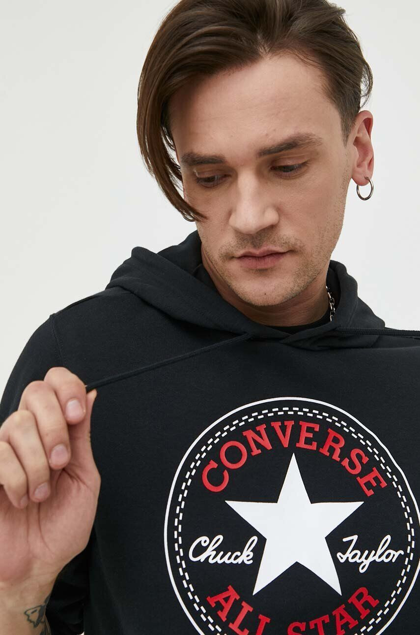 Converse Pulover črna barva s kapuco - Pepit.si