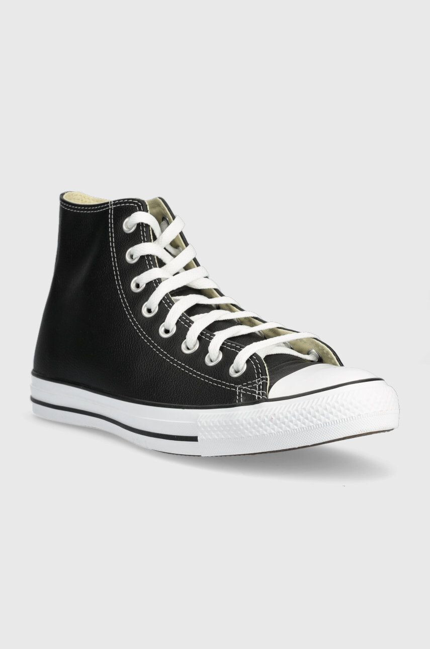 Converse Usnjeni piščančki Chuck Taylor All Star moške črna barva - Pepit.si