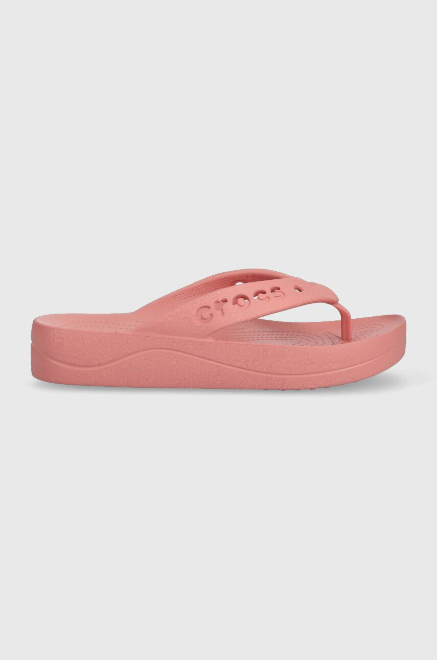 Crocs Japonke Baya Platform Flip ženske roza barva 208395 - Pepit.si