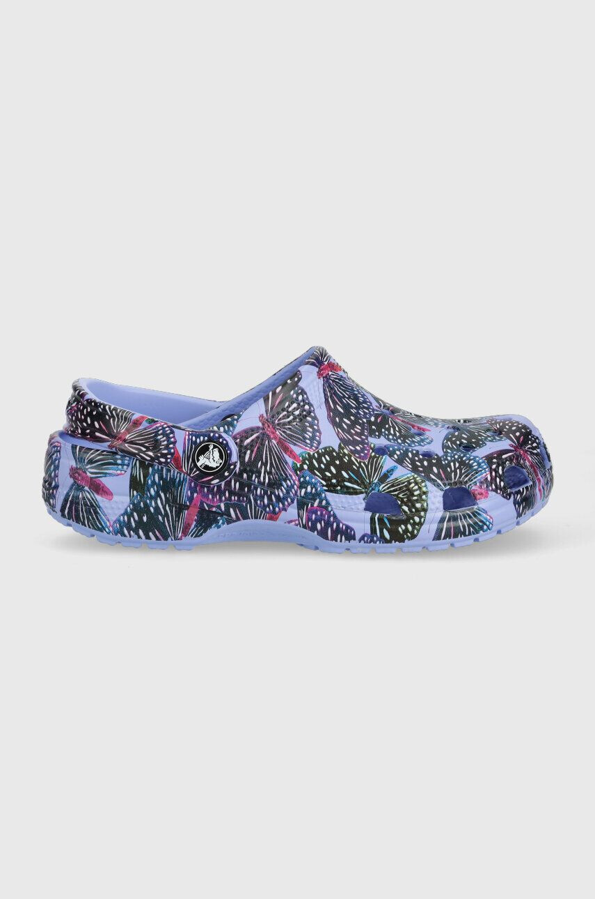 Crocs Natikači Classic Butterfly Clog ženski vijolična barva 208257 - Pepit.si