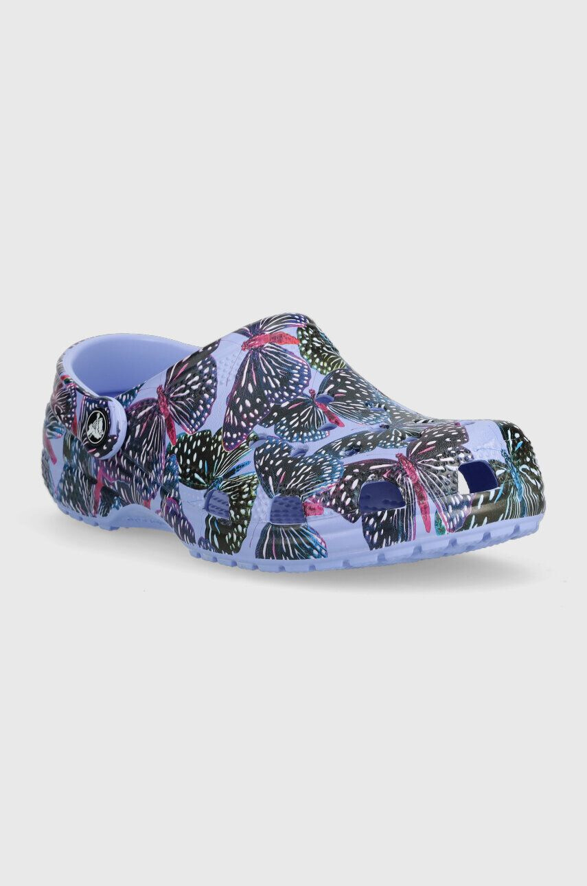 Crocs Natikači Classic Butterfly Clog ženski vijolična barva 208257 - Pepit.si