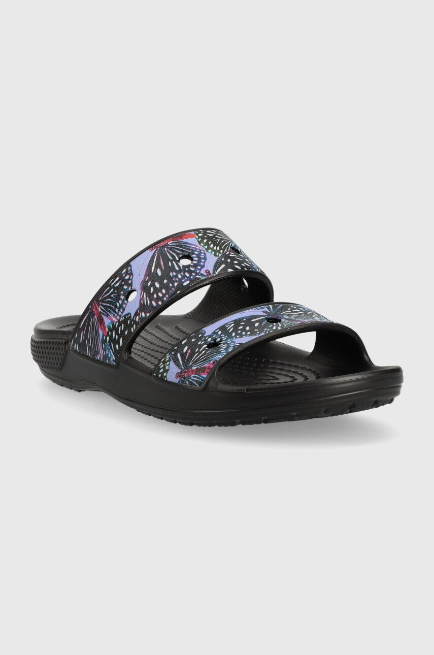 Crocs Natikači Classic Butterfly Sandal ženski črna barva 208246 - Pepit.si