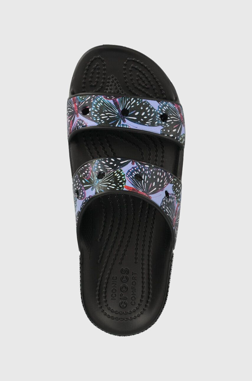 Crocs Natikači Classic Butterfly Sandal ženski črna barva 208246 - Pepit.si