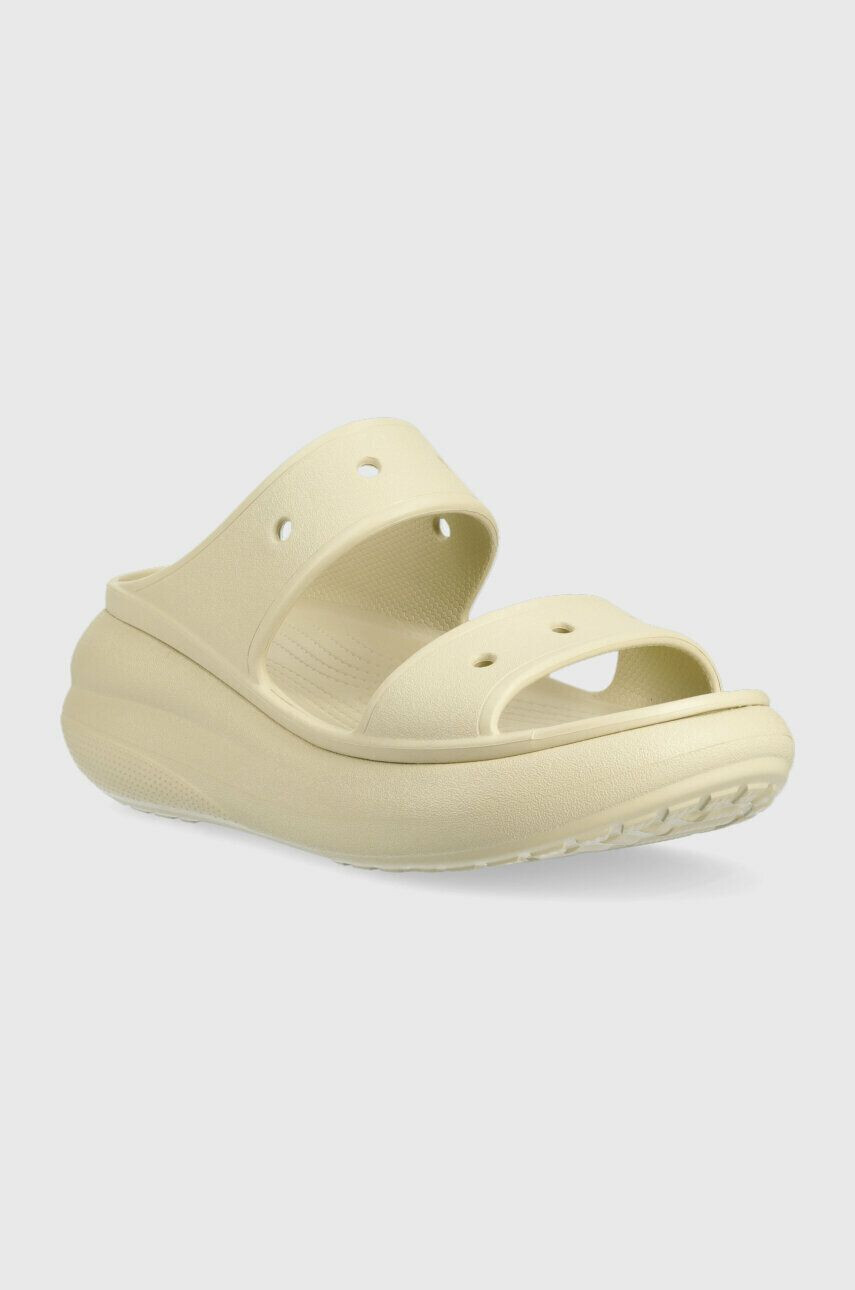 Crocs Natikači CLASSIC CRUSH SANDAL ženski bež barva 207670 - Pepit.si