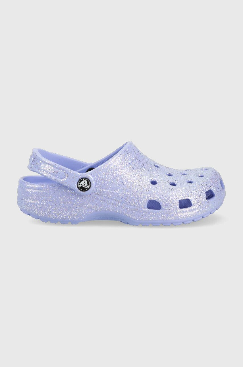 Crocs Natikači Classic Glitter Clog ženski vijolična barva 205942 - Pepit.si