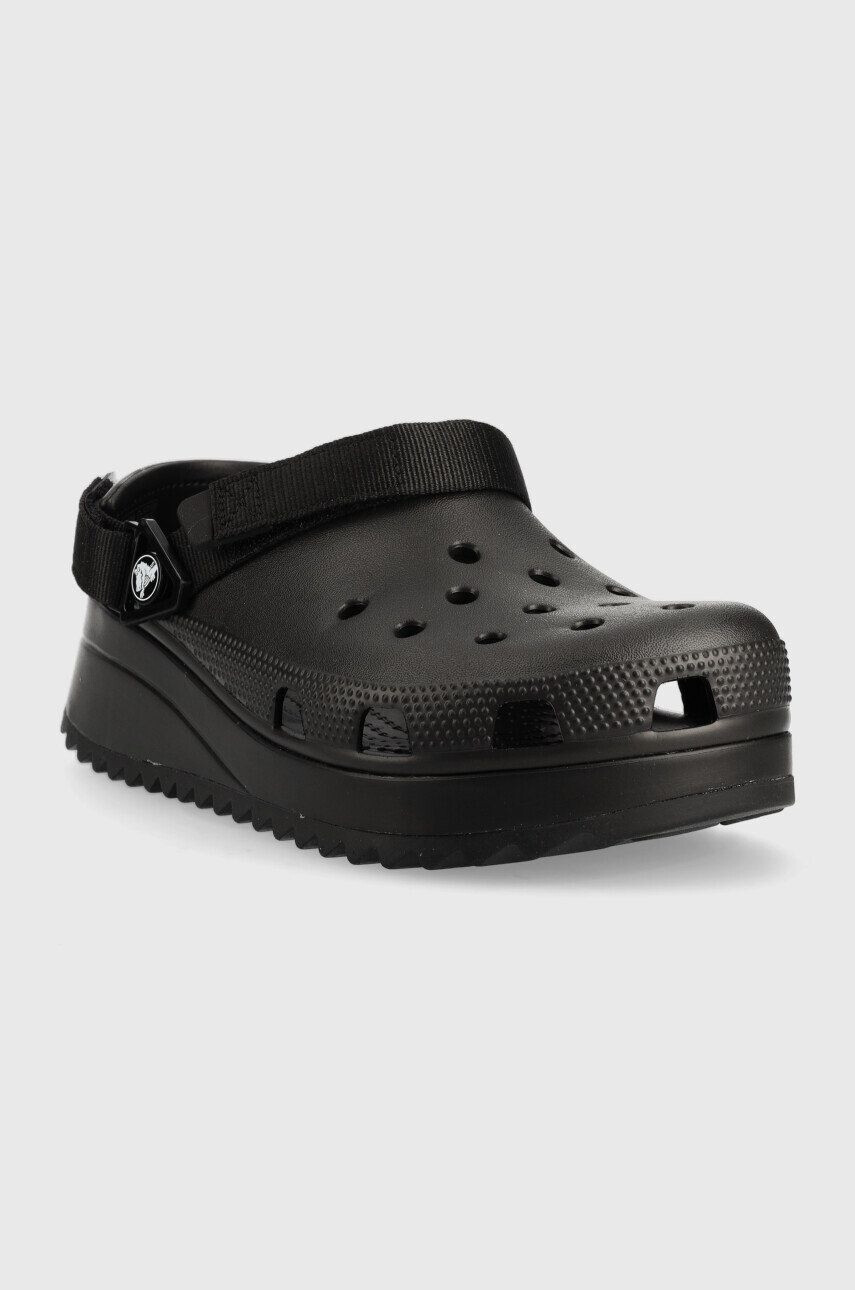 Crocs Natikači Classic Hiker Clog ženski črna barva - Pepit.si