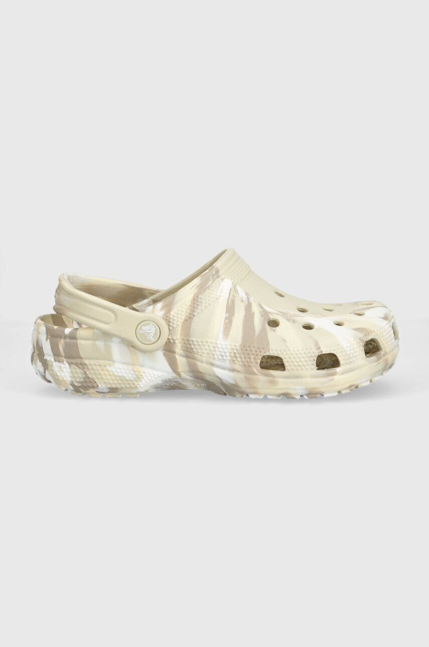 Crocs Natikači Classic Marbled Clog ženski bež barva 206867 - Pepit.si